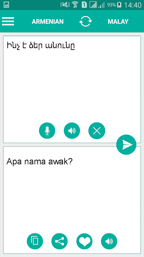 Armenian Malay Translator Screen 2