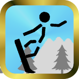Snowboard game of Stick man icon