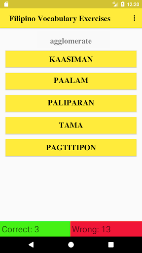 Filipino Vocabulary Exercise