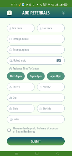 Android application Emerald Sun Energy screenshort