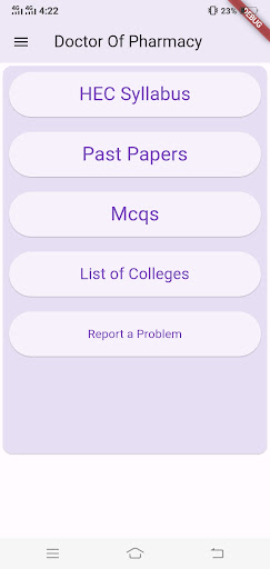 Android application Pharm d Pakistan screenshort