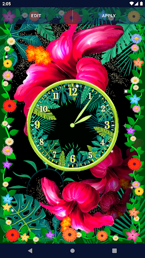 Black Jungle Forest Clock Screen 3