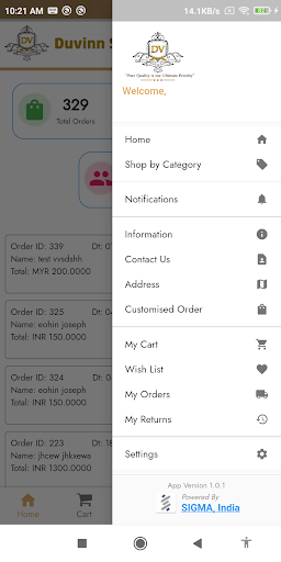 Duvinn Sales Order Screen 3