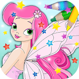 Fairy coloring book pages icon