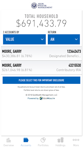 Aegis Wealth Management Screen 2