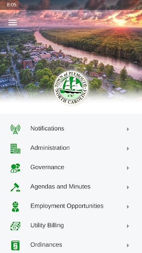 Android application Plymouth Connect screenshort