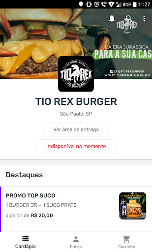Android application TIO REX BURGER screenshort