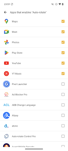 Screenshot of Auto-rotate Control Pro