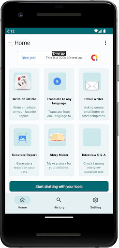 Android application TalkToAI screenshort
