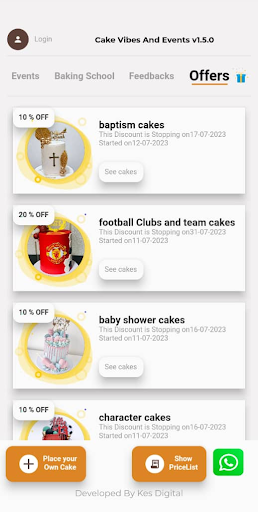 Android application Cake Vibes screenshort