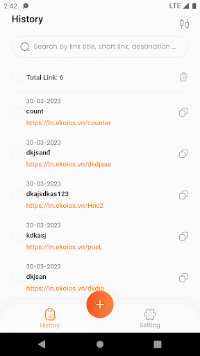EkoLink - URL Shortener Screen 3