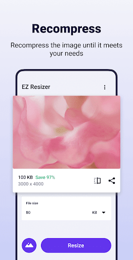 Photo resizer image compressor Screen 2