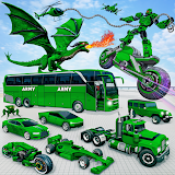Army Bus Dragon Robot Car Game icon