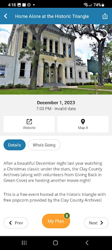 Screenshot of Explore Clay FL