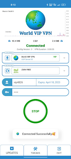 World vip VPN Screen 2