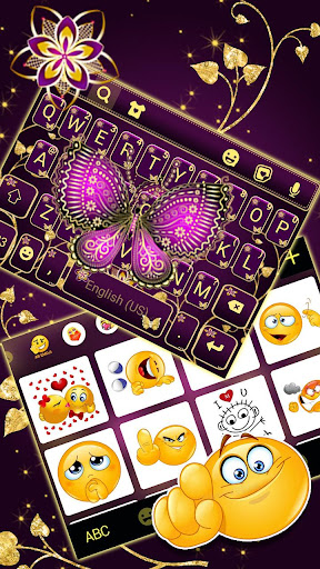 Pink Gold Butterfly Theme Screen 3