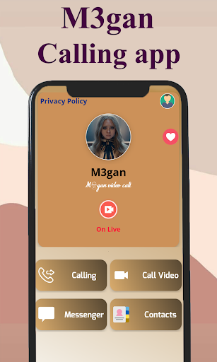 Android application M3gan call and chat screenshort