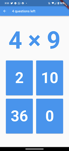 Happy Math Flash Cards Screen 2