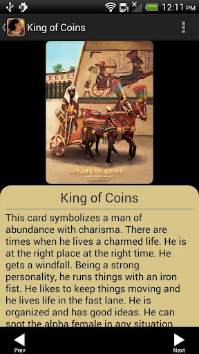 Screenshot of The Journey into Egypt Tarot