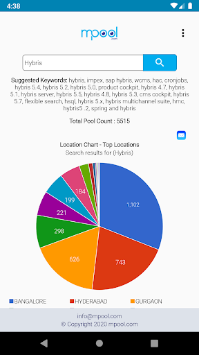 Android application mPool.com screenshort