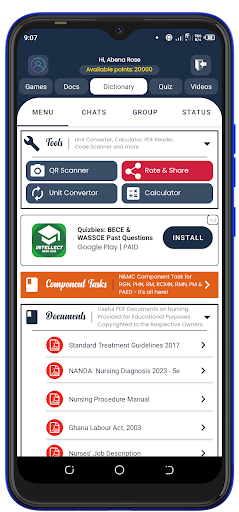 Android application TellitNurse Pro with NMC MCQs screenshort