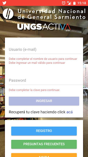 Android application UNGS Activa screenshort