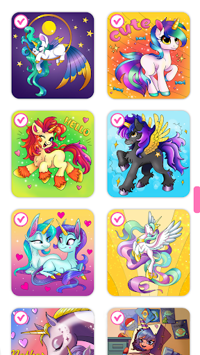 Android application Unicorn Magic Coloring Book screenshort