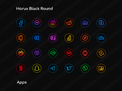 Horux Black Round Icon Pack MOD APK 5.1 (Patch Unlocked) 4
