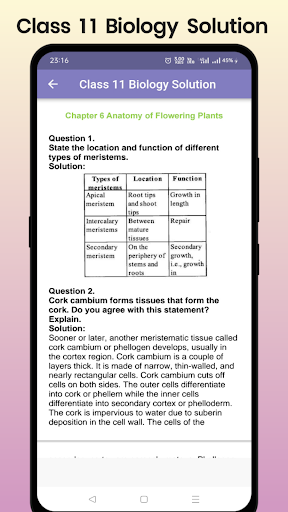 Class 11 Biology Solution Screen 3