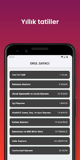 Tatil Sayacı - Okul Sayacı Screen 3