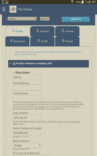 eFile Canadian Tax Return