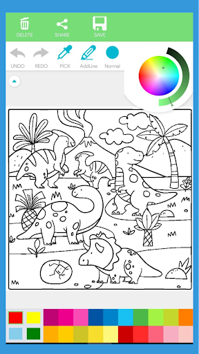 Android application Cute Dinosaurs Coloring Book screenshort