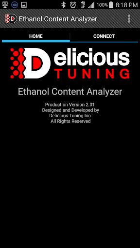 Android application V2 Ethanol Content Analyzer screenshort