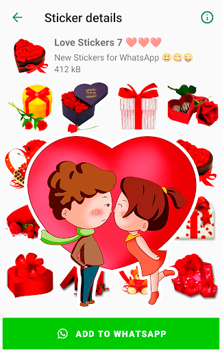 Romantic Love stickers for WA Screen 2