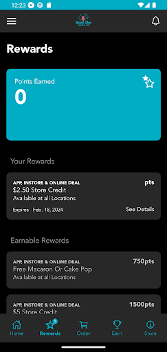 Sweet Eden Bakeshop Rewards Screen 3