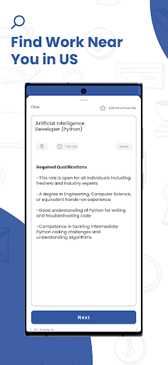 Find Jobs: Search Employment Screen 2
