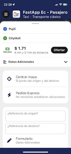 FastApp Ec - Pasajero Screen 2