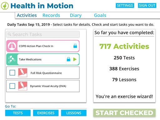 Android application Health in Motion screenshort