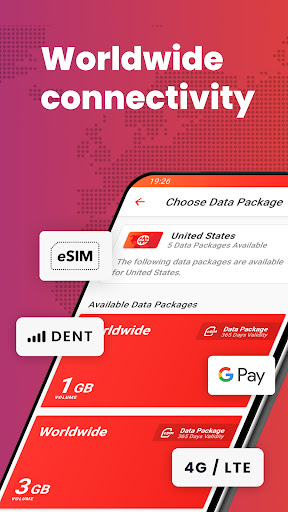 Android application DENT: eSIM Phone Internet screenshort