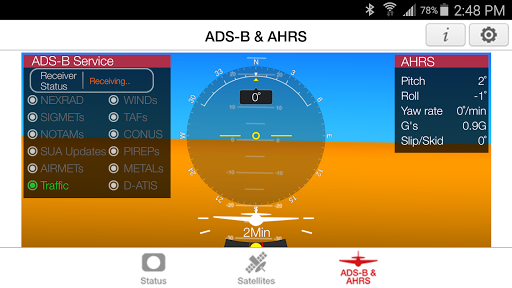 Screenshot of XGPS ADS-B Status Tool