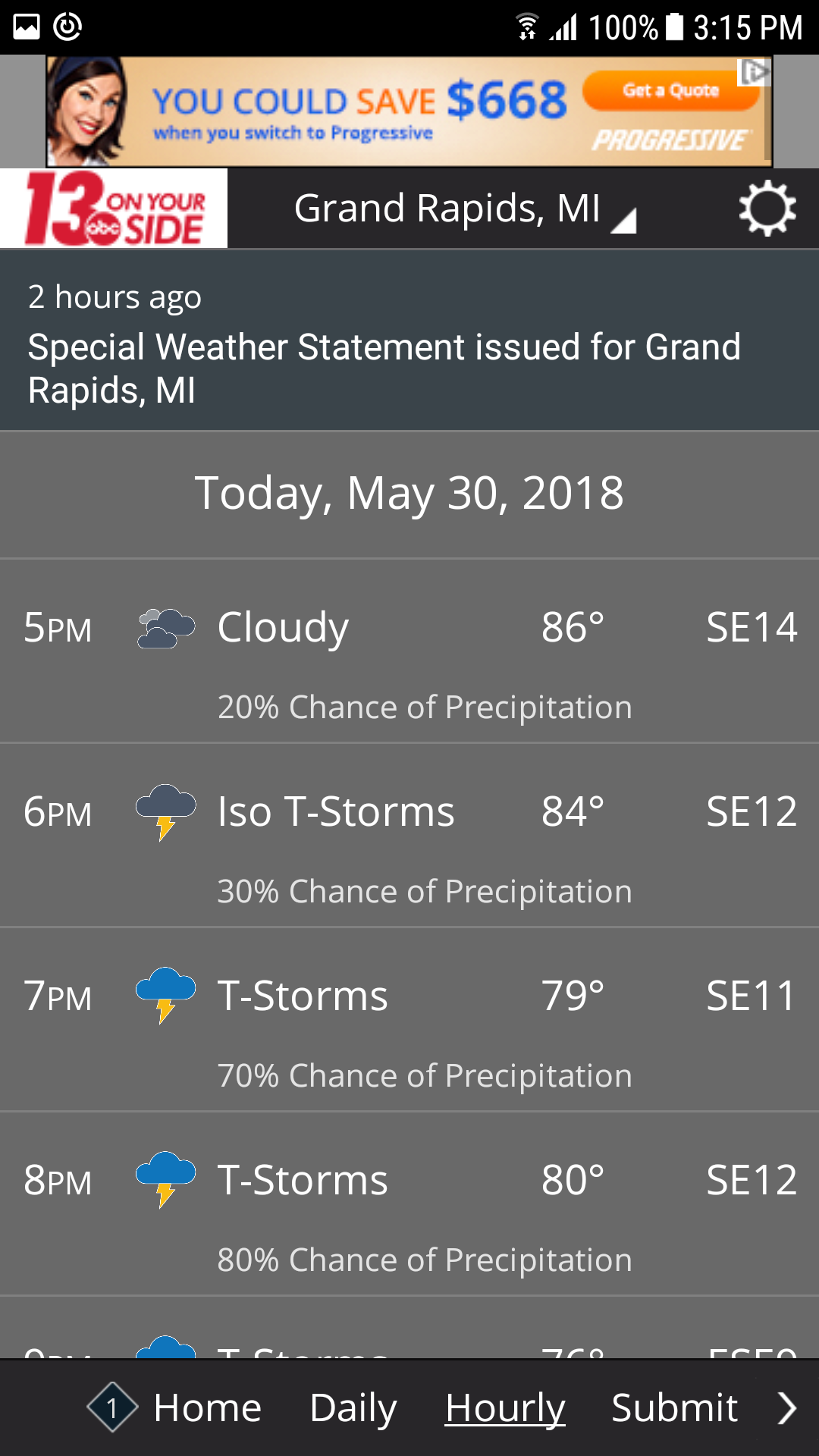 Android application WZZM 13 Weather screenshort