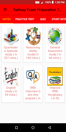 Android application Railway Exam Preparation 700 M screenshort