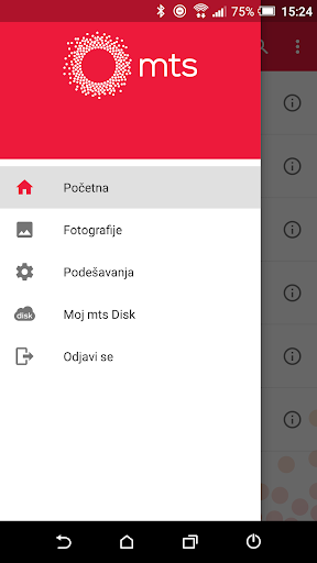 Android application mts Disk screenshort