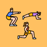 30 Day squat plank lunge challenge icon