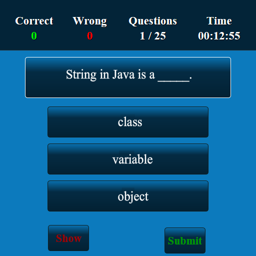 J2EE MCQ Screen 2