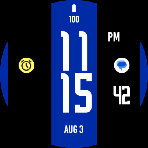 Black Blue Watch Face Logo