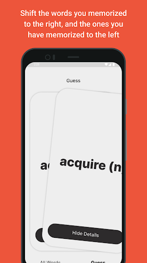 Android application Memorize the 100 Common Words screenshort