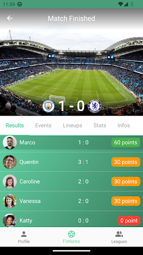 Android application FunProno - Soccer predictions screenshort