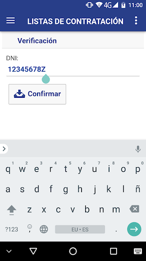 Android application Listas Contratación Osakidetza screenshort