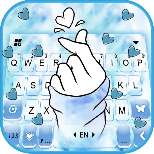 Pastel Blue Love Keyboard Them logo
